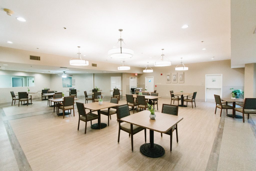 A dining area at Spring Creek, a skilled nursing facility