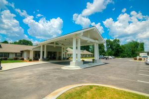A front view of a skilled nursing facility Spring Creek
